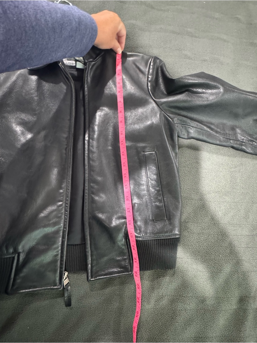 Banana Republic Black Leather Bomber Jacket XS excellent condition!! - Picture 8 of 8